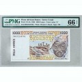 Банкнота Берега Слоновой Кости 1000 франков 1998 Gem UNC Pick# 111 Ah