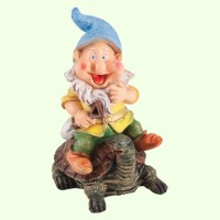Садовая фигура Гном на черепахе (М)