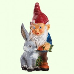 Садовая фигура Гном с зайцем (М)