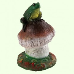 Садовая фигура Грибочек белый с жабкой