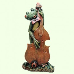Садовая фигура Лягушка с контрабасом