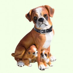 Садовая фигурка Боксер с детками