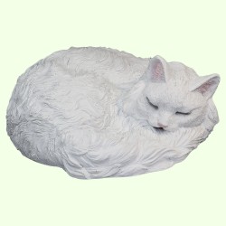 Садовая фигурка Длинношерстная кошка белая