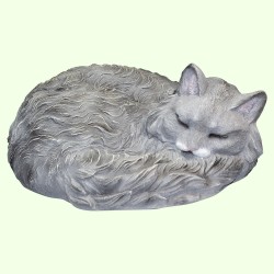 Садовая фигурка Длинношерстная кошка серая