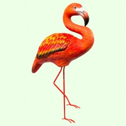 Садовая фигурка Фламинго на мет. лапах красный