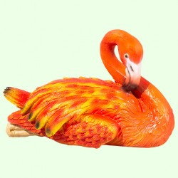 Садовая фигурка Фламинго сидит красный