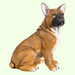 Садовая фигурка Французский бульдог бежевый сидит