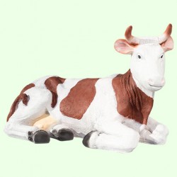 Садовая фигурка Корова бело-коричневая