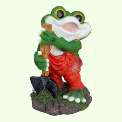 Садовая фигурка Лягушка с лопатой