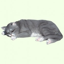 Садовая фигурка Спящий кот серый