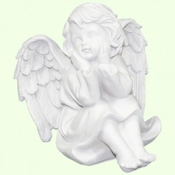 Статуэтка Ангел сидит мечтает крылья сложены