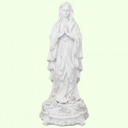 Статуэтка Дева Мария с розами белая с патиной