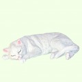 Урна для праха Спящий кот белый
